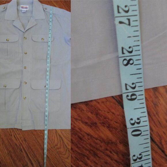 90s Vintage French Connection Men Button Down Shirt L Short Sleeves 4 Pockets - Picture 13 of 17